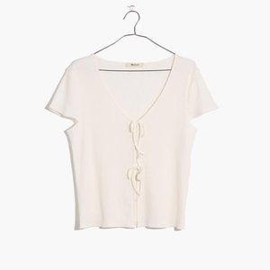 Madewell Ribbed Bow-Front Tee Small